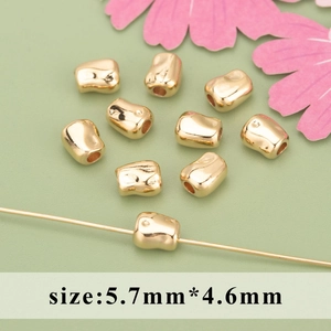 Polished 18k gold-plated 5.7mm drum-shaped spacer beads for DIY jewelry making