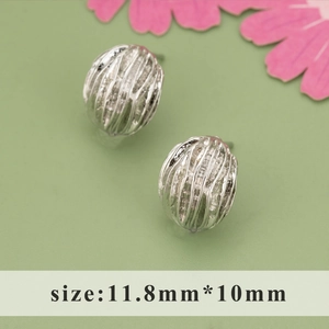 Minimalistische unregelmäßige Silber-Ohrstecker mit Textur und 11,8mm Größe
