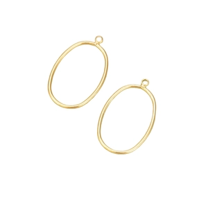 18k gold plated oval geometric earring pendants for DIY jewelry making accessories