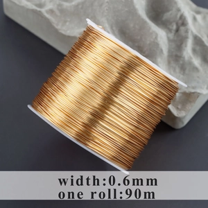 0.6mm gold-plated 18k wire for jewelry making on a 90m spool for DIY projects