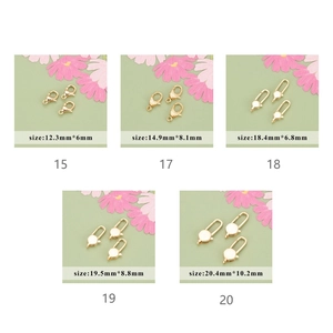 Detailed size guide of gold 18k plated lobster clasps for DIY jewelry making