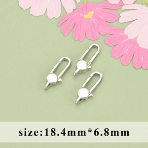 Polished silver lobster clasp for DIY jewelry with precise 18.4mm by 6.8mm dimensions