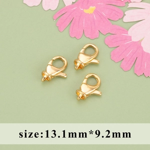 18k gold plated lobster clasp for DIY jewelry making, size 13.1mm x 9.2mm accessories