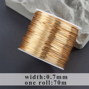 0.7mm 18k gold plated jewelry wire 70m spool for handmade necklace DIY craft making