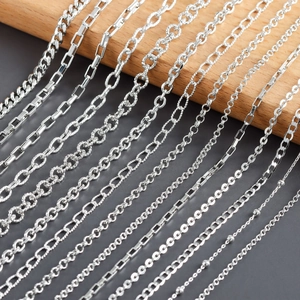 Galvanisierte Rhodium Kupfer DIY Schmuckherstellung Kette Box Kabel Bordsteinkette Für Handgefertigte Halsketten Armbänder Zubehör