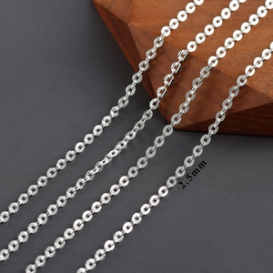 S925 Sterlingsilber 2,5mm flache O-Kette Glieder mit polierter Oberfläche