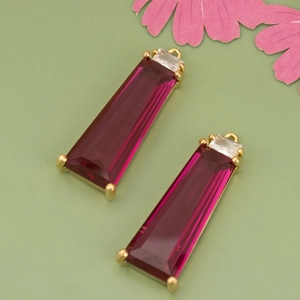 Επίχρυσα 18k vintage κόκκινα γυάλινα μενταγιόν για DIY κατασκευή κοσμημάτων