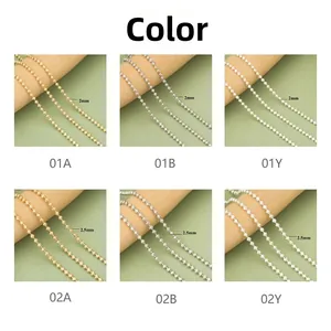 Details der 18k vergoldeten Kugelkette in 2mm und 2,5mm für DIY-Schmuckherstellung
