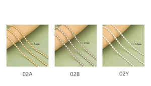 Détail de chaînes à billes de 2,5mm en or et argent pour accessoires de bijoux DIY