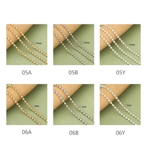 Detailansicht der 2,5mm und 3mm vergoldeten Kugelkette für DIY-Schmuckzubehör