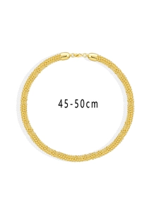 Detail der gold gewebten Netz-Halskette mit Karabinerverschluss, 45-50cm verstellbar