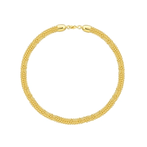 Minimalistisches goldgewebtes Halsband mit Hummerverschluss in kreisförmigem Design