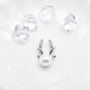 Kupfer Zirkonia Rentier Geweih Herz Flügel Anhänger Fassung Tray Für DIY Künstliche Perle Schmuck Herstellung Weihnachten Geschenk Zubehör