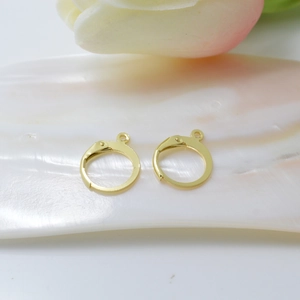 Par de ganchos de palanca bañados en oro de 18k para creación de joyas DIY en bandeja
