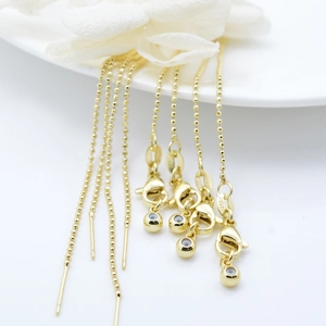 DIY Koperen Bolletjesketting Met Naald Verstelbare Schuifsluiting Boze Oog Accent Voor Sieradenonderdelen