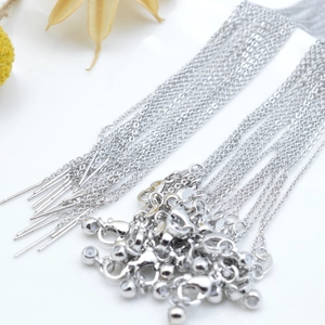 Verstellbare silberne DIY Kette mit Karabiner und Nadelende für Schmuckherstellung