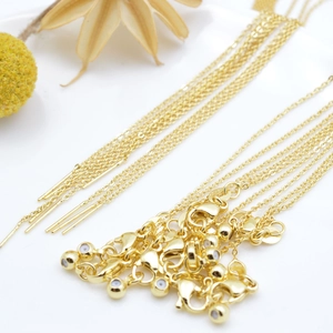 Verstellbare vergoldete Edelstahl-Gliederkette mit Karabinerverschluss für DIY-Schmuck