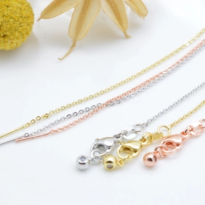 Verstellbare Kupfer DIY Schmuckkette Mit Schieberperle Und Nadel Gold Vergoldet Kabel O Kette Für Halskette Armband Fußkettchen