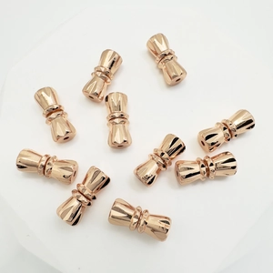 Bowknot screw clasps in 18k gold plated copper for DIY pearl jewelry making