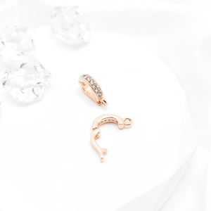Cierre de colgante en oro rosa con microcirconitas para creación de joyas DIY
