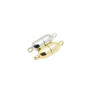 Chiusure magnetiche a capsula lucida in oro e argento per collane e bracciali