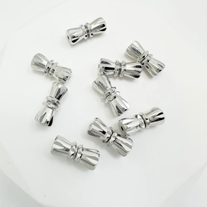 Bowknot screw clasps in 18k gold plated copper for DIY pearl necklace jewelry making