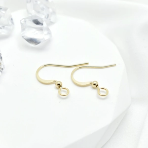 Fabricación Joyería DIY Ganchos Pendientes Cobre Chapado Oro 18K Hilos Oreja Gancho Pez Liso Con Bola Pendientes Artesanales
