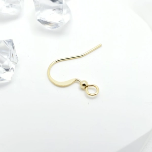 Ganchos para pendientes dorados con bola y lazo para creación de joyas DIY