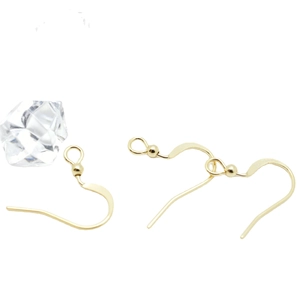 Ganchos para pendientes bañados en oro de 18k para joyería DIY con una bola decorativa