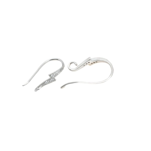 Minimalist lightning bolt earrings with 18k gold plating and shimmering cubic zirconia stones