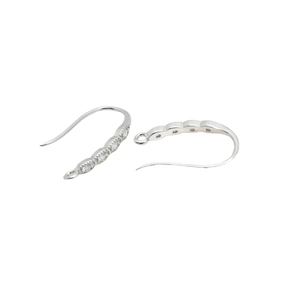 Crochets d'oreilles argentés avec zircon incrusté et anneau fermé pour bijoux DIY