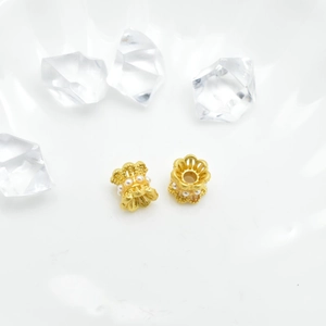 Perline distanziatrici placcate oro con perle sintetiche per creazione gioielli fai da te