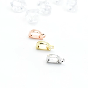 Connettori ad anello a D lucidi in oro, argento e oro rosa per creazioni fai-da-te
