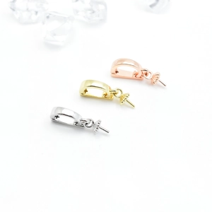 Connettore a Gancio in Rame per DIY Gioielli Pendente per Intarsio di Künstliche Perle Minimalista Forma a D Accessorio Gioielleria
