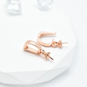 Gepolijste roségouden D-vormige parelketting sluiting en hanger voor DIY sieraden