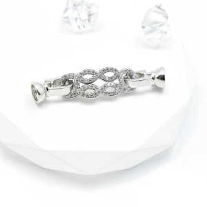 Zirconia Copper Infinity Jewelry Connector Clasp Magnetic Platinum Plated For Necklace Bracelet DIY Jewelry Making Findings