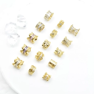 Vergoldete Messing-Abstandshalter mit Zirkonia für die DIY-Schmuckherstellung