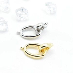 DIY Copper Jewelry Connector Oval Double Ring Clasp Gold Silver Plated Jewelry Making Accessory Connector For Necklace Bracelet