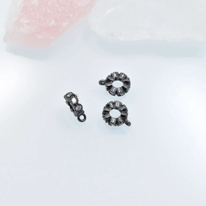 Driedelige zwart vergulde sieradenset met gezette zirkonia voor DIY armbanden