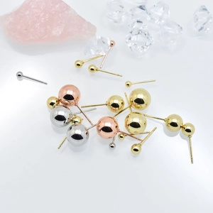 Boucles d'Oreilles Clous en Perles Rondes en Cuivre Minimaliste Petites Boucles d'Oreilles Boule Polies pour Femmes Bijoux Classiques