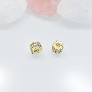 Perles d'espacement flocon de neige plaquées or 18k avec zircons pour bijoux DIY