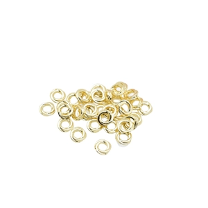Golden twisted closed jump rings for DIY handmade jewelry and beaded bracelet spacers