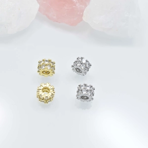 Perles intercalaires flocon de neige plaquées or 18k avec zircone pour bijoux DIY