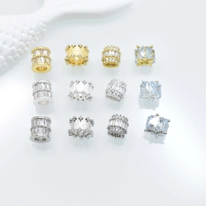 Sélection de perles d'espacement en zircone et breloques pour création de bijoux