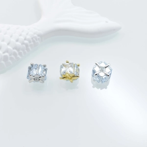 Perles d'espacement en zircone plaqué or avec sertissage à griffes pour bijoux DIY