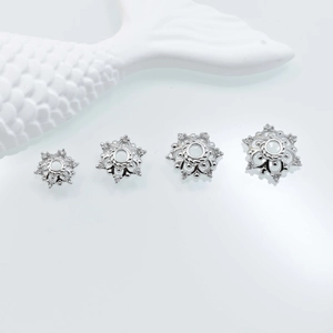 Lot de 4 coupelles à perles en or 14K avec zircons pour la création de bijoux DIY