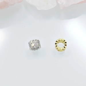 18k vergulde koperen gegolfde kralen met zirkonen voor het maken van DIY sieraden