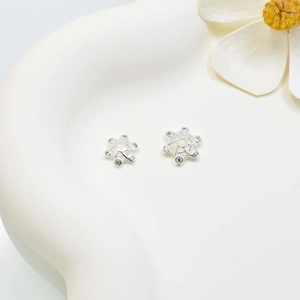 Sternförmige Kristall-Abstandshalter und silberne Blumen-Perlenkappen für DIY-Schmuck