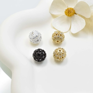 Hohl Strass Eingelegt Zwischenperlen DIY Schmuck Handgefertigte Accessoires Farberhaltung Kupferperlen Für Armbandherstellung