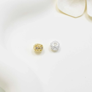 Hollow rhombus crystal spacer beads in gold and silver for DIY bracelet making